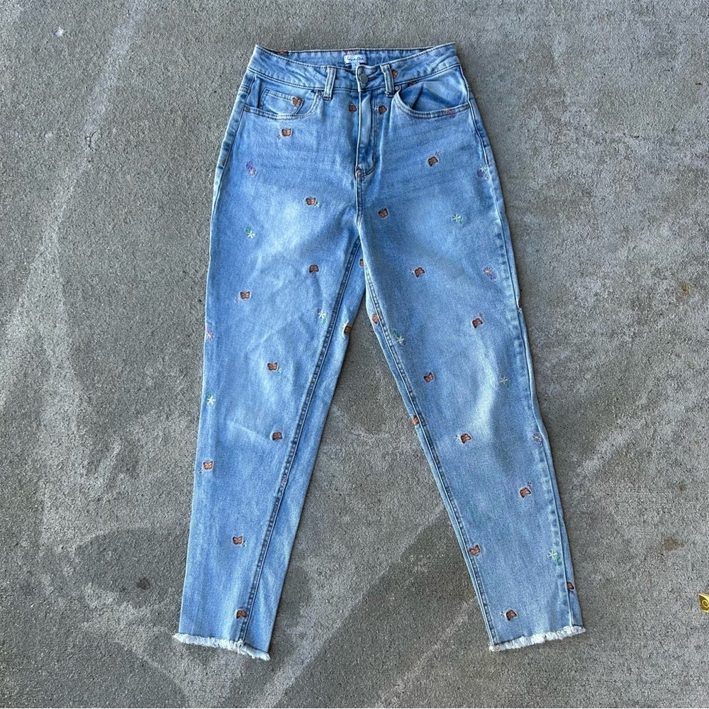 Love, Fire Embroidered Butterfly & Floral High-Rise Skinny Jeans Women’s Size 5